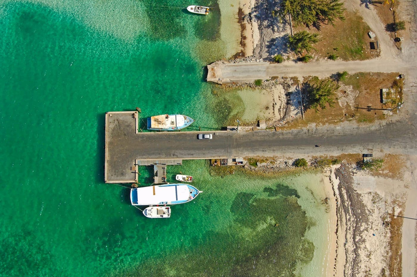 Clarence Town Dock Aerial View