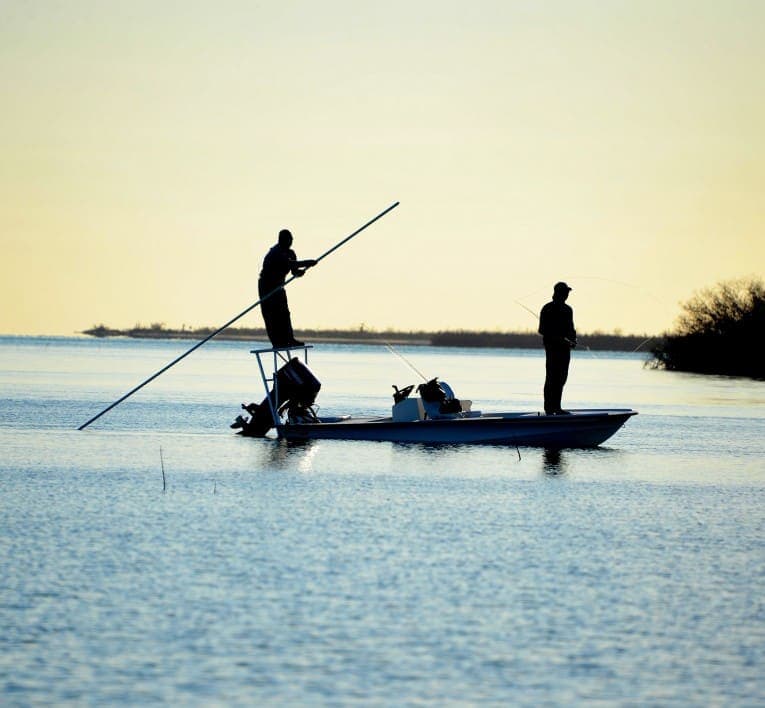 Flats fishing on Acklins at dusk