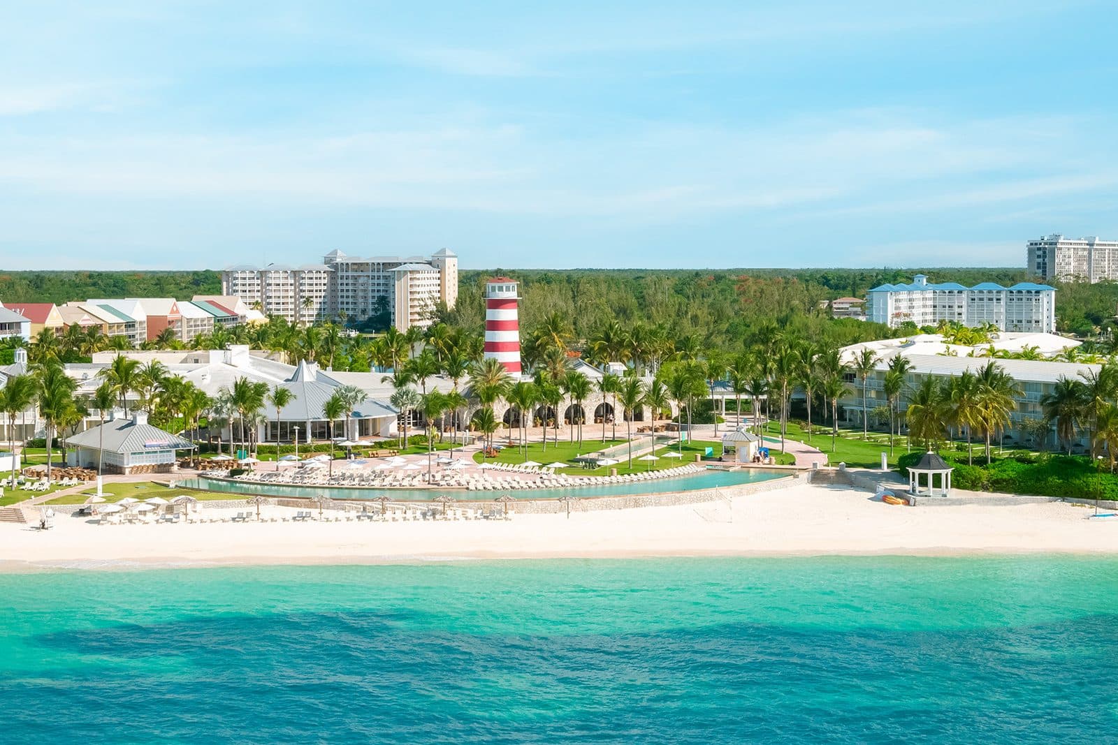 A beachfront resort and marina on Grand Bahama