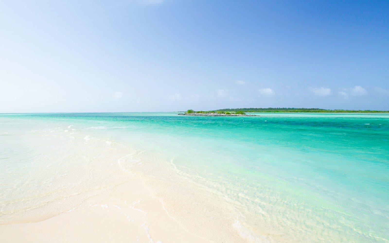 An empty white-sand beach on Mayaguana
